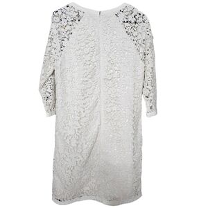 Ann Taylor cream dress with lace overlay. 8